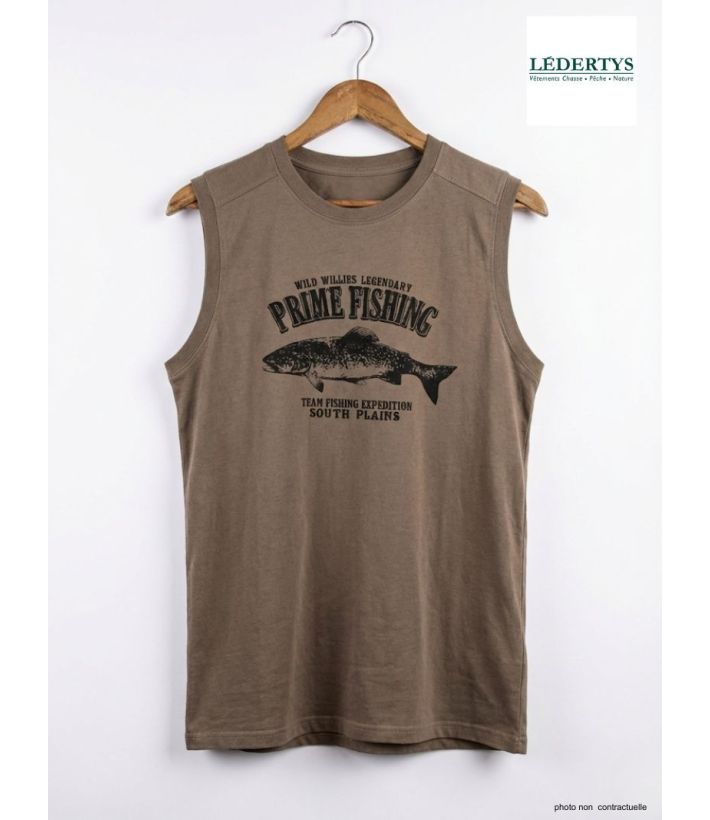 Tee-shirt Sans Manches Ledertys LY0598C avec Motif Truite