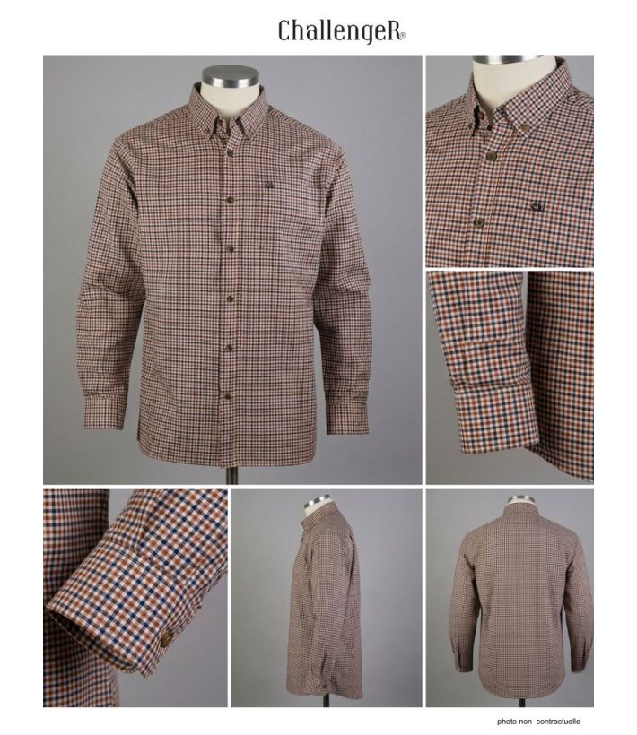 Chemise Manches Longues Homme Challenger Troglo1 à Carreaux
