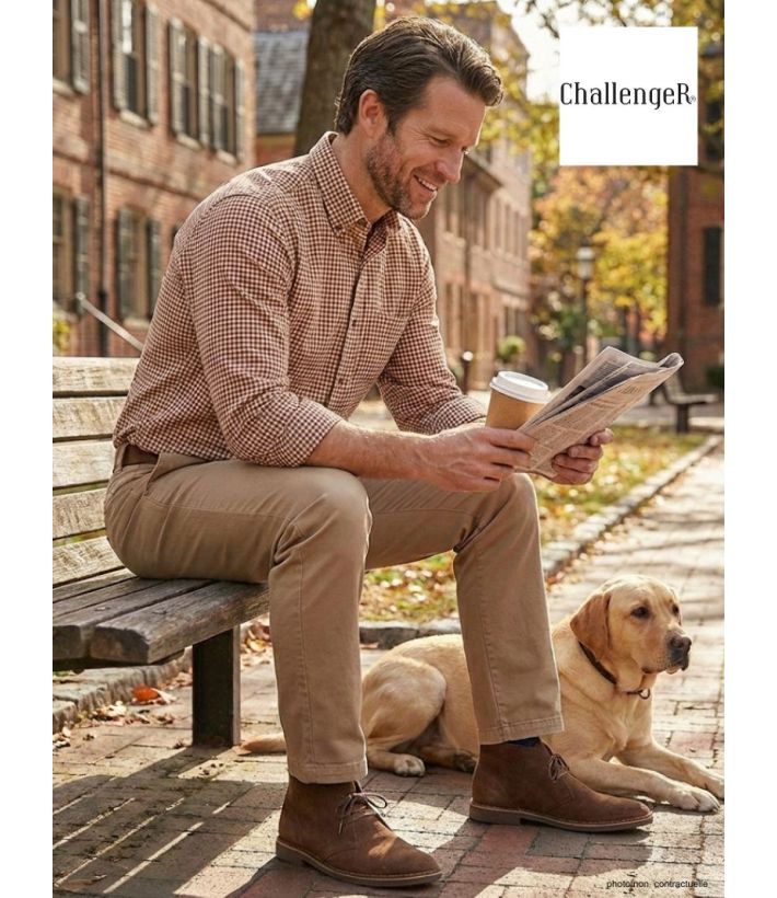 Chemise Manches Longues Homme Challenger Troglo1 à Carreaux