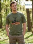 Tee-shirt Chasse Homme Ledertys LY0599K Kaki avec Motif Cerf