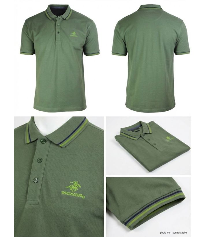 Polo Manches Courtes Homme Winchester Rogan1 Vert Olive