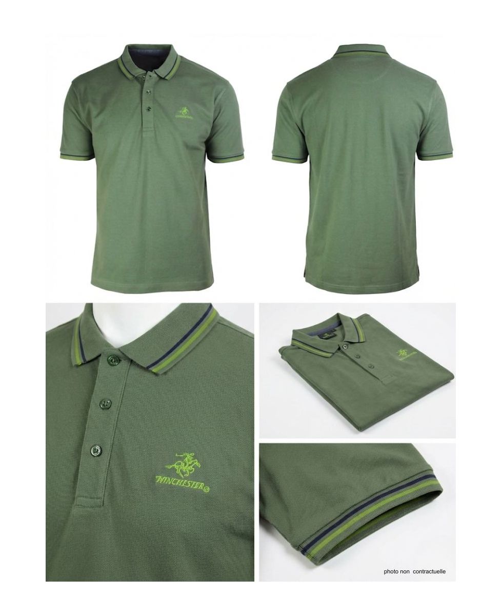 Polo Manches Courtes Homme Winchester Rogan1 Vert Olive