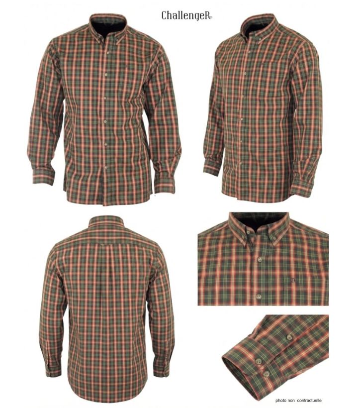 Chemise Manches Longues Homme CH2024 à Carreaux Tricolores