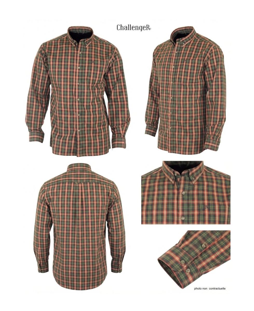 Chemise Manches Longues Homme CH2024 à Carreaux Tricolores