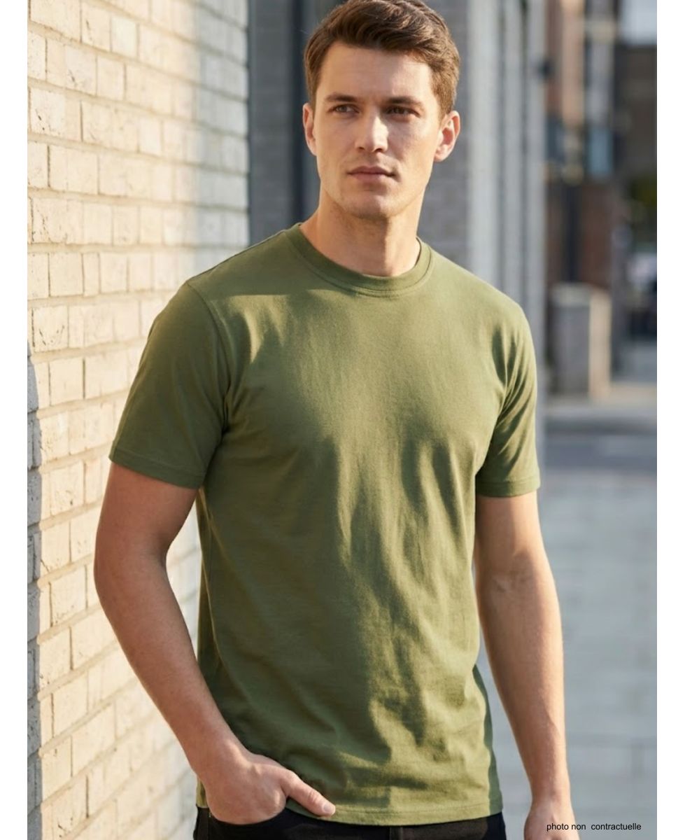 Tee-shirt Uni Homme Ledertys Kaki (Réf. R600)