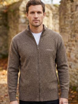 Cardigan Full Zip Homme Ledertys Marron en Laine LY0717