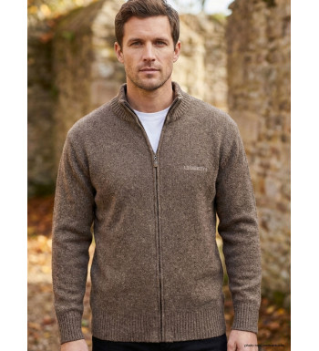 Cardigan Full Zip Homme Ledertys Marron en Laine LY0717