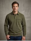 Sweat-shirt Col Polo Homme Ledertys Kaki LY0609