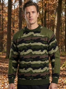 Pull Chasse Camouflage Ledertys Homme - Laine & Acrylique