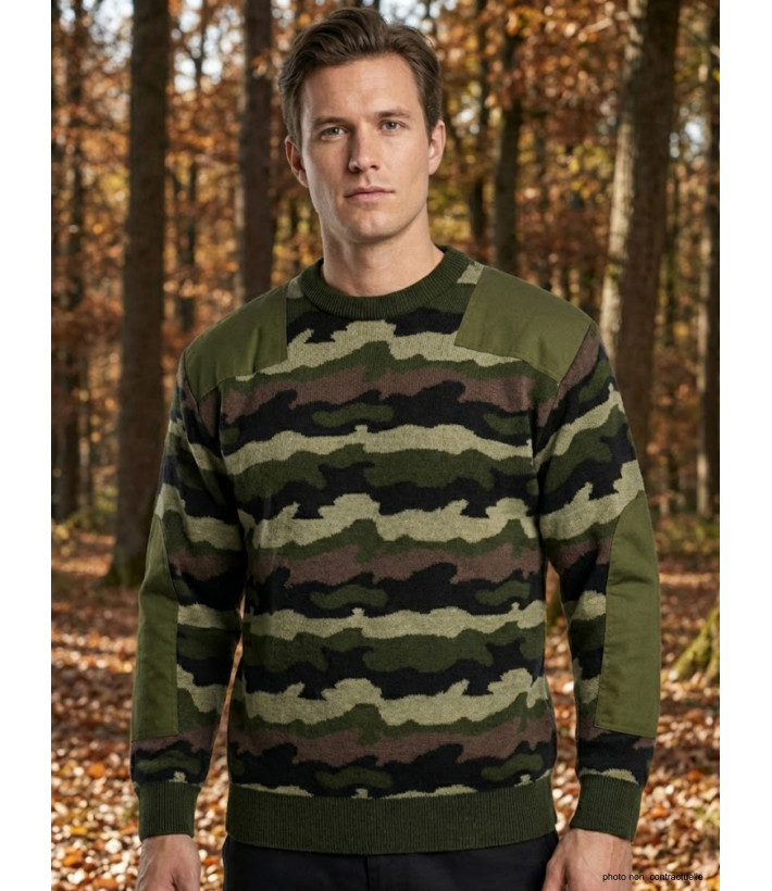 Pull Chasse Camouflage Ledertys Homme - Laine & Acrylique