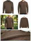 Pull Ras du Cou Homme Ledertys Marron en Maille Perlée