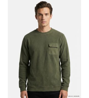 Sweat Homme Ledertys Kaki avec Poche et Renforts (Réf. LY0707)