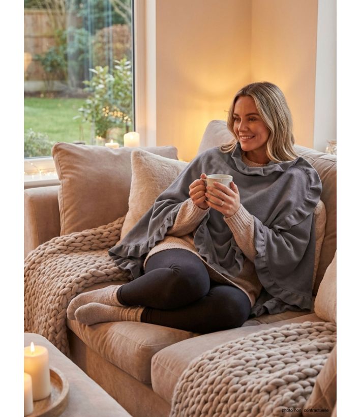 Châle / Étole Femme en Polaire Gris (Modèle Chale1G)