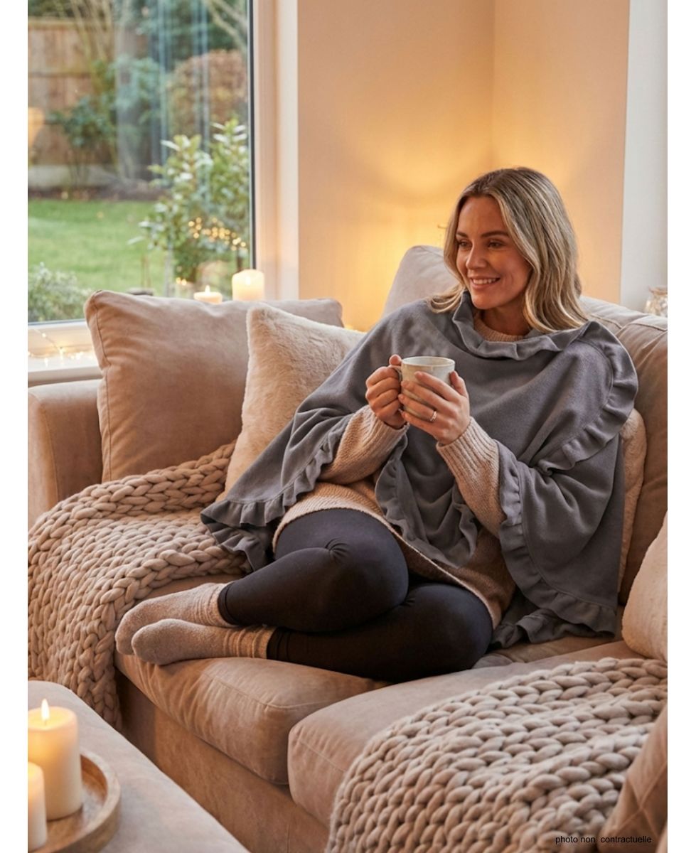 Châle / Étole Femme en Polaire Gris (Modèle Chale1G)