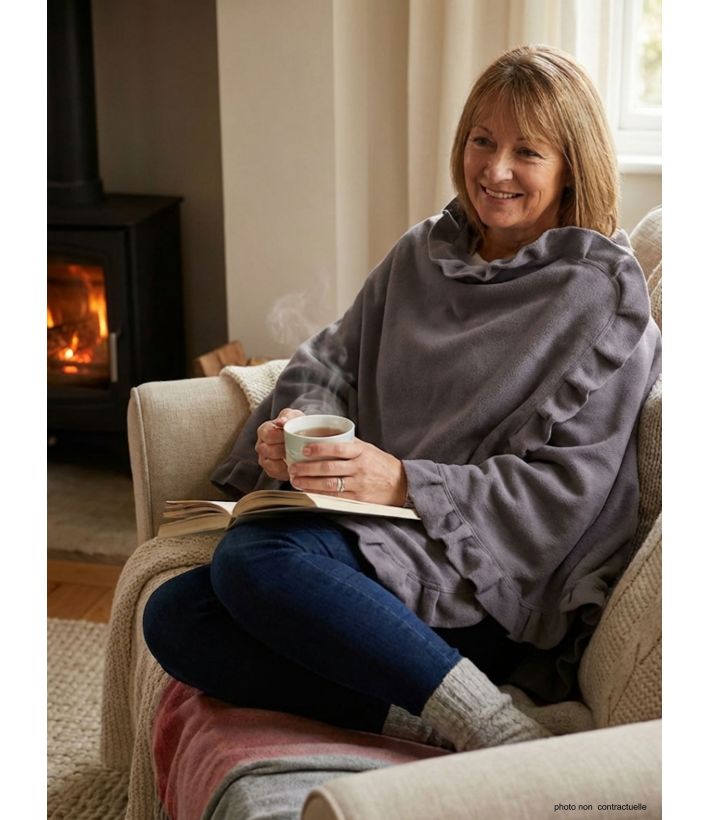 Châle / Étole Femme en Polaire Gris (Modèle Chale1G)