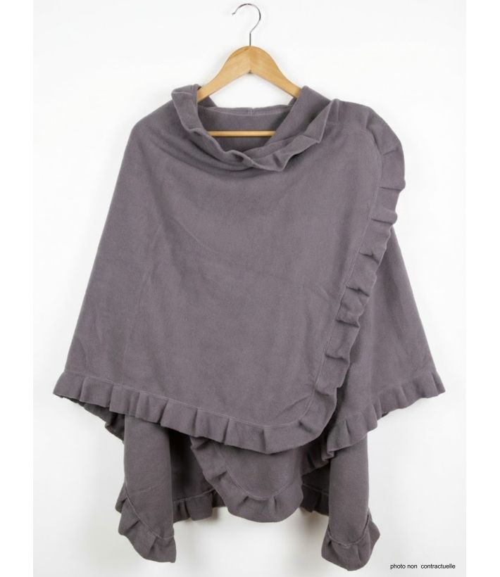 Châle / Étole Femme en Polaire Gris (Modèle Chale1G)