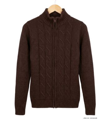 Cardigan Zippé Femme "Grande Taille" Samy1GT Choco