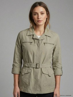 Veste Saharienne Rando Femme Ogalo Fougère - Coloris Lichen (Beige Kaki)