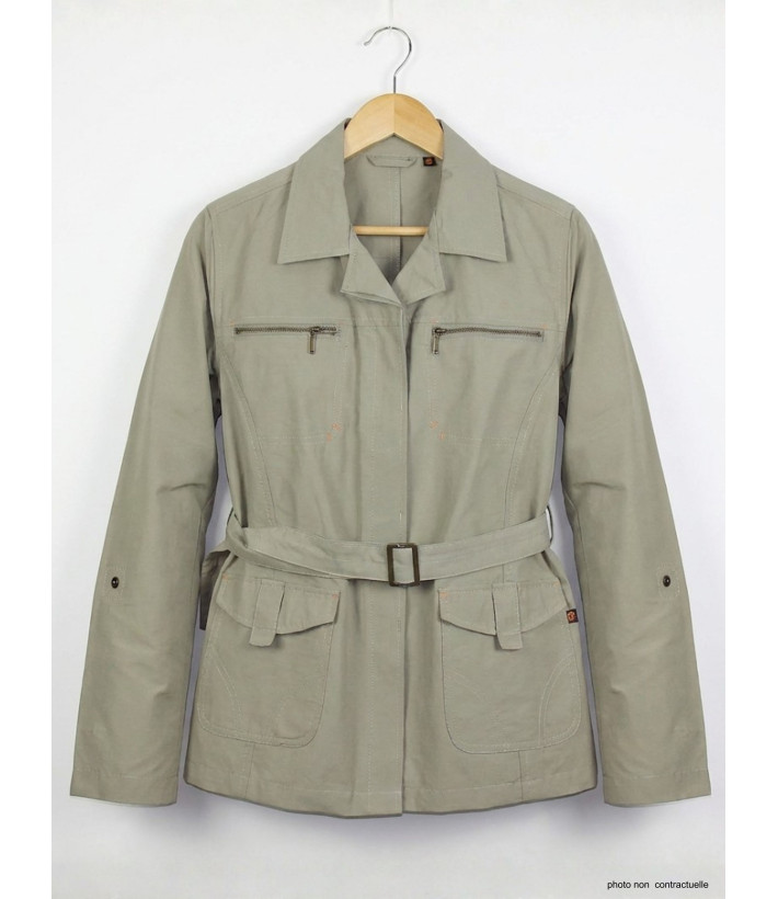 Veste Saharienne Rando Femme Ogalo Fougère - Coloris Lichen (Beige Kaki)