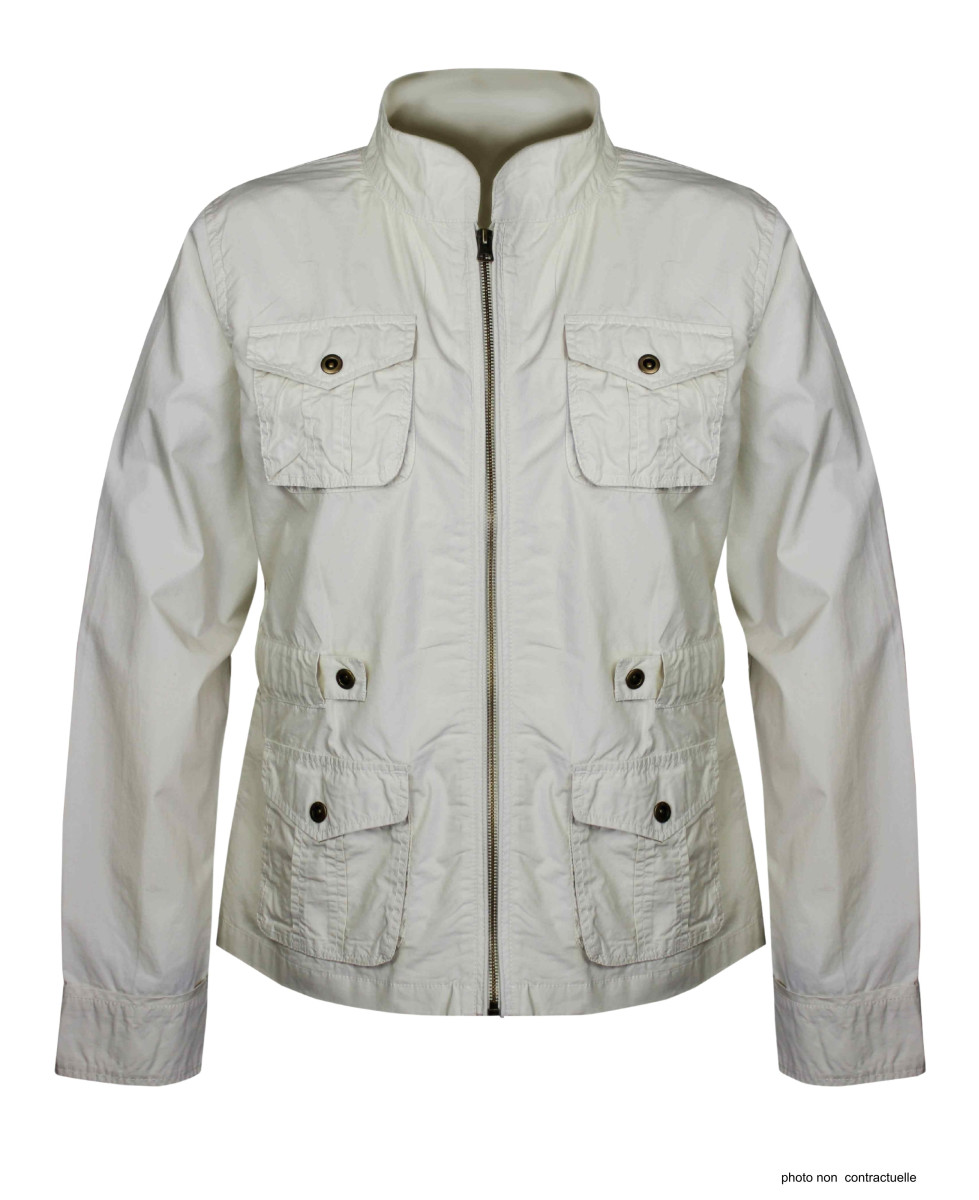 Veste Saharienne Zippée Femme Sable (AE1165SA) - 100% Coton