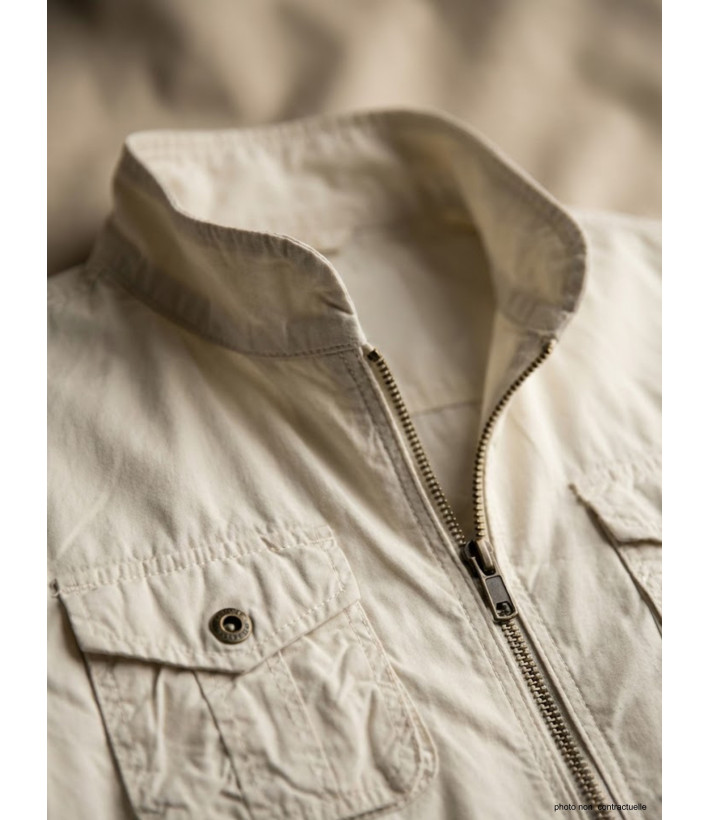 Veste Saharienne Zippée Femme Sable (AE1165SA) - 100% Coton