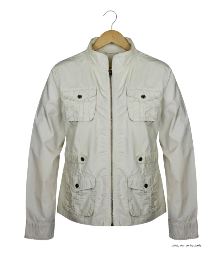 Veste Saharienne Zippée Femme Sable (AE1165SA) - 100% Coton