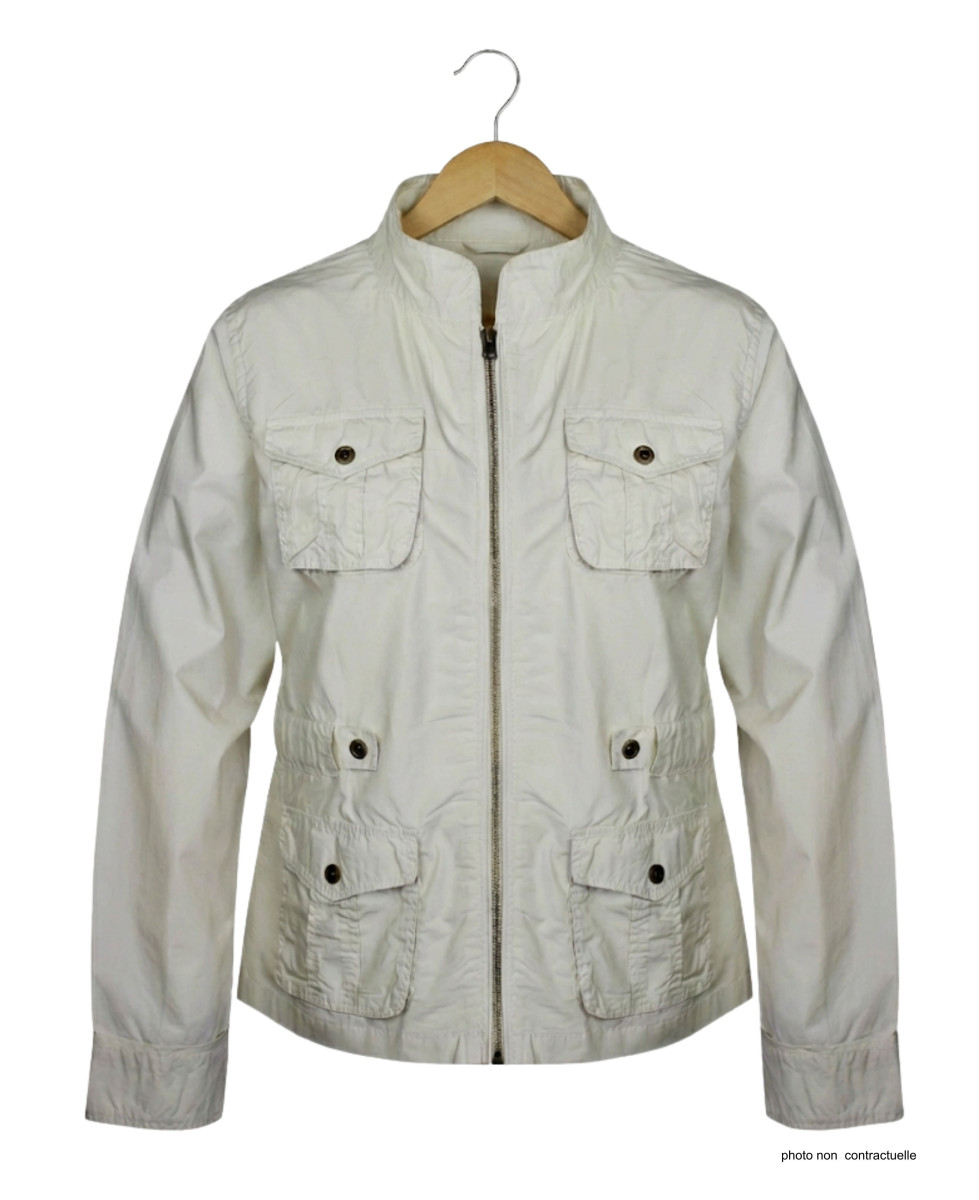 Veste Saharienne Zippée Femme Sable (AE1165SA) - 100% Coton