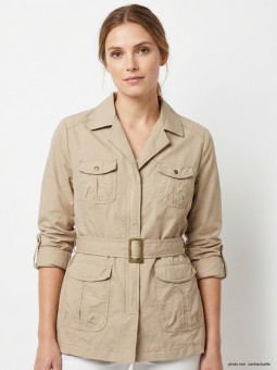Veste Saharienne Rando Femme Sicile Beige - Nylon Léger
