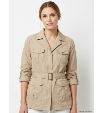 Veste Saharienne Rando Femme Sicile Beige - Nylon Léger