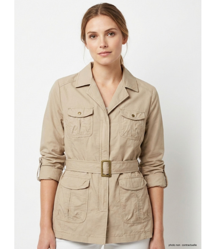 Veste Saharienne Rando Femme Sicile Beige - Nylon Léger