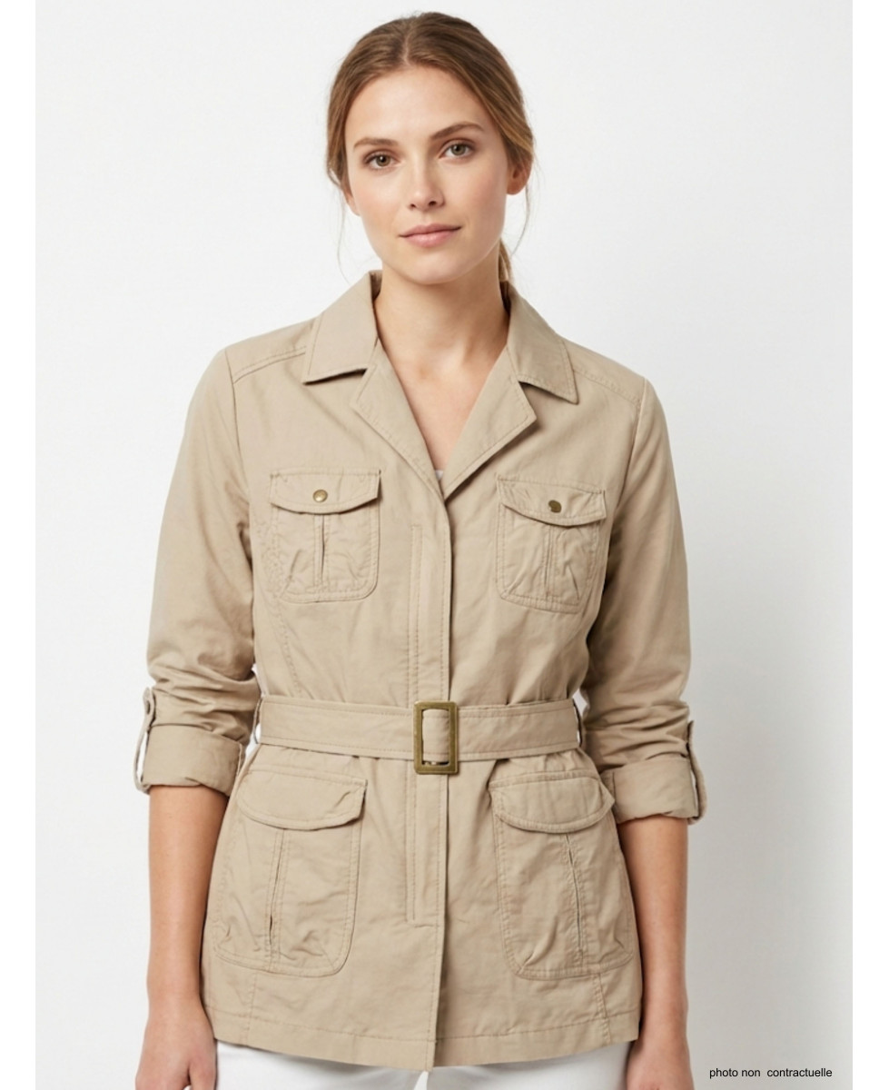 Veste Saharienne Rando Femme Sicile Beige - Nylon Léger