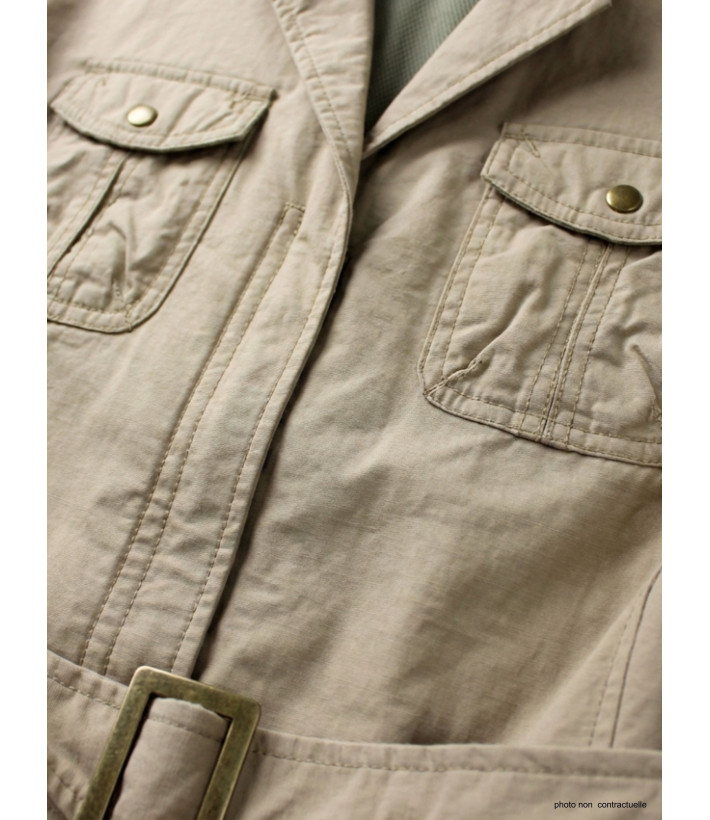 Veste Saharienne Rando Femme Sicile Beige - Nylon Léger