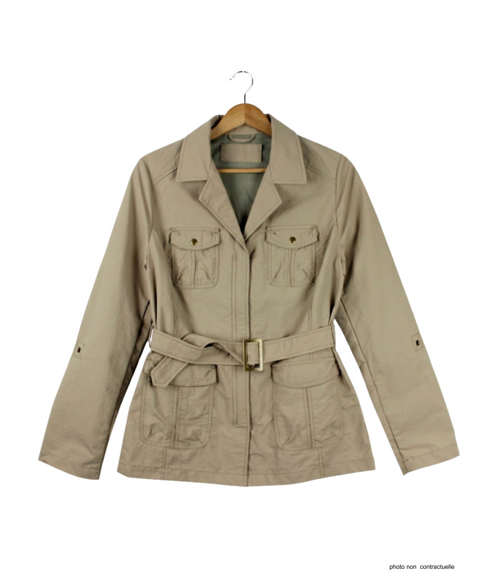 Veste Saharienne Rando Femme Sicile Beige - Nylon Léger
