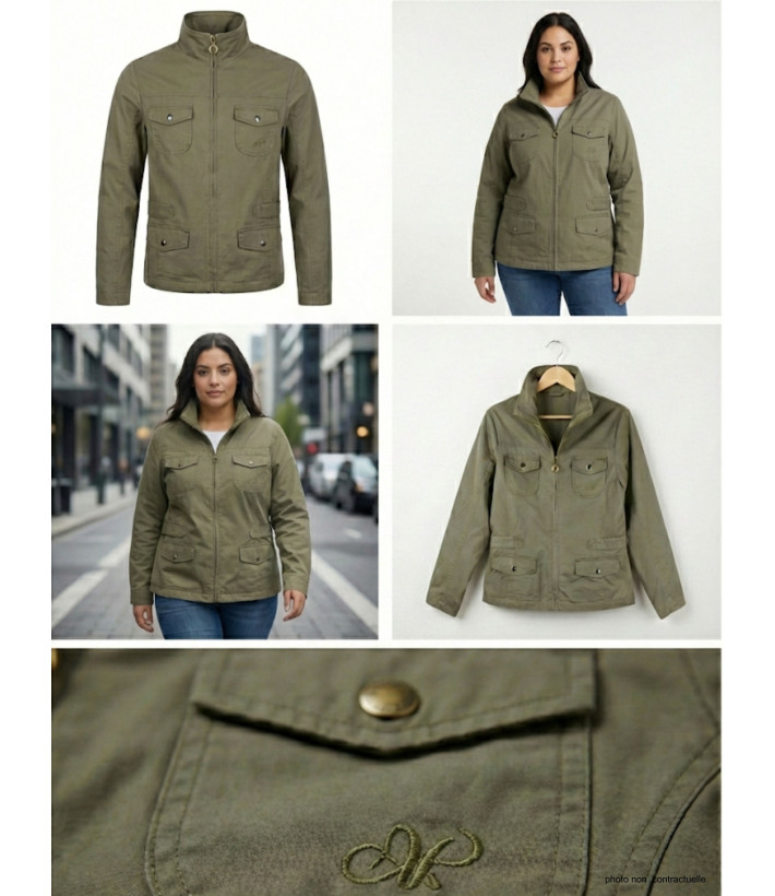 Veste Saharienne Femme Grande Taille AXMANGA1 - Confort & Style