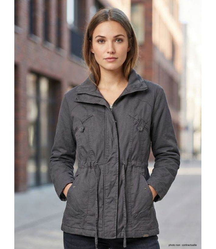 Veste Saharienne Doublée Femme Coloris "Gris" (Réf. AH1164G)