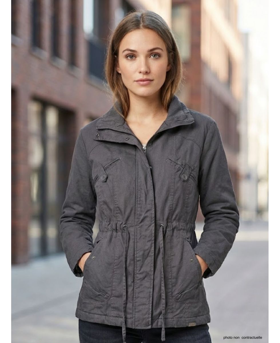 Veste Saharienne Doublée Femme Coloris "Gris" (Réf. AH1164G)
