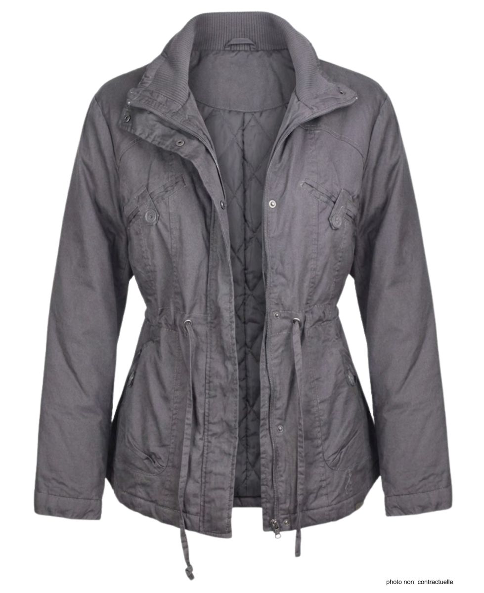 Veste Saharienne Doublée Femme Coloris "Gris" (Réf. AH1164G)