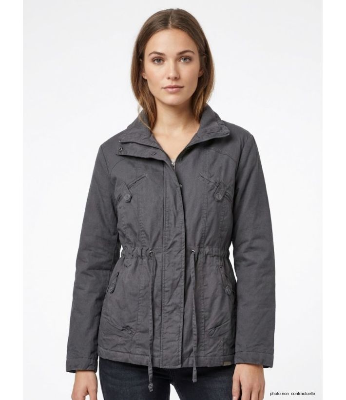 Veste Saharienne Doublée Femme Coloris "Gris" (Réf. AH1164G)