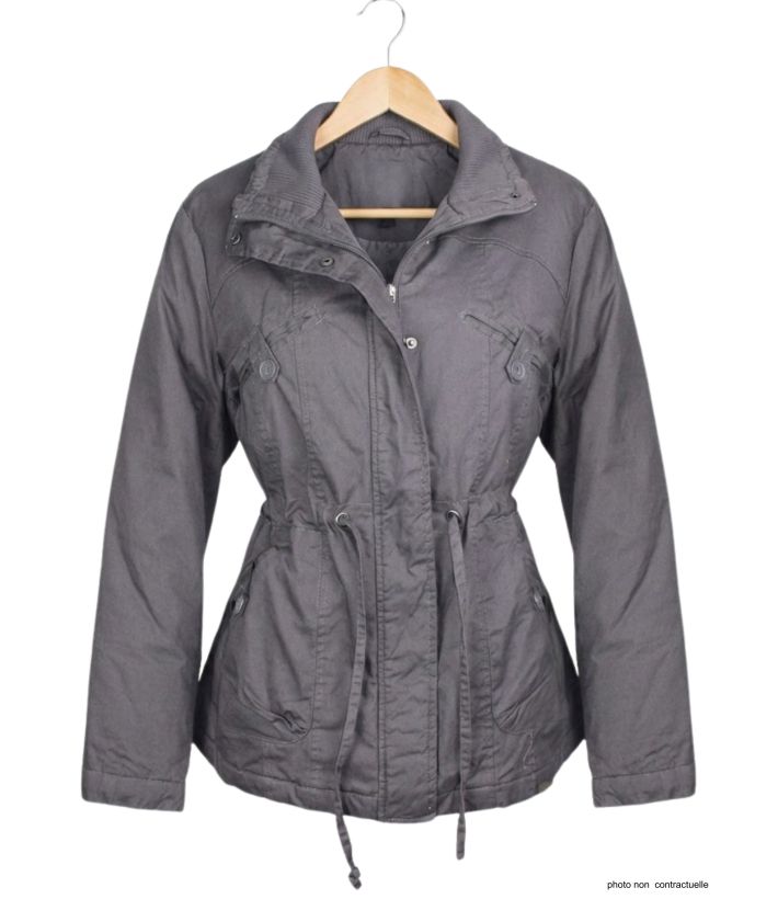 Veste Saharienne Doublée Femme Coloris "Gris" (Réf. AH1164G)