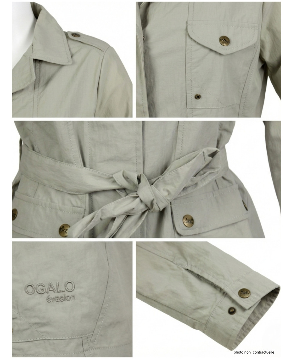 Veste Saharienne Femme Ogalo Beige (SE1186) - Nylon Léger