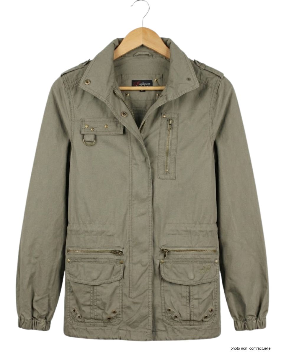 Veste Saharienne Femme Mayflower "Media1" Kaki