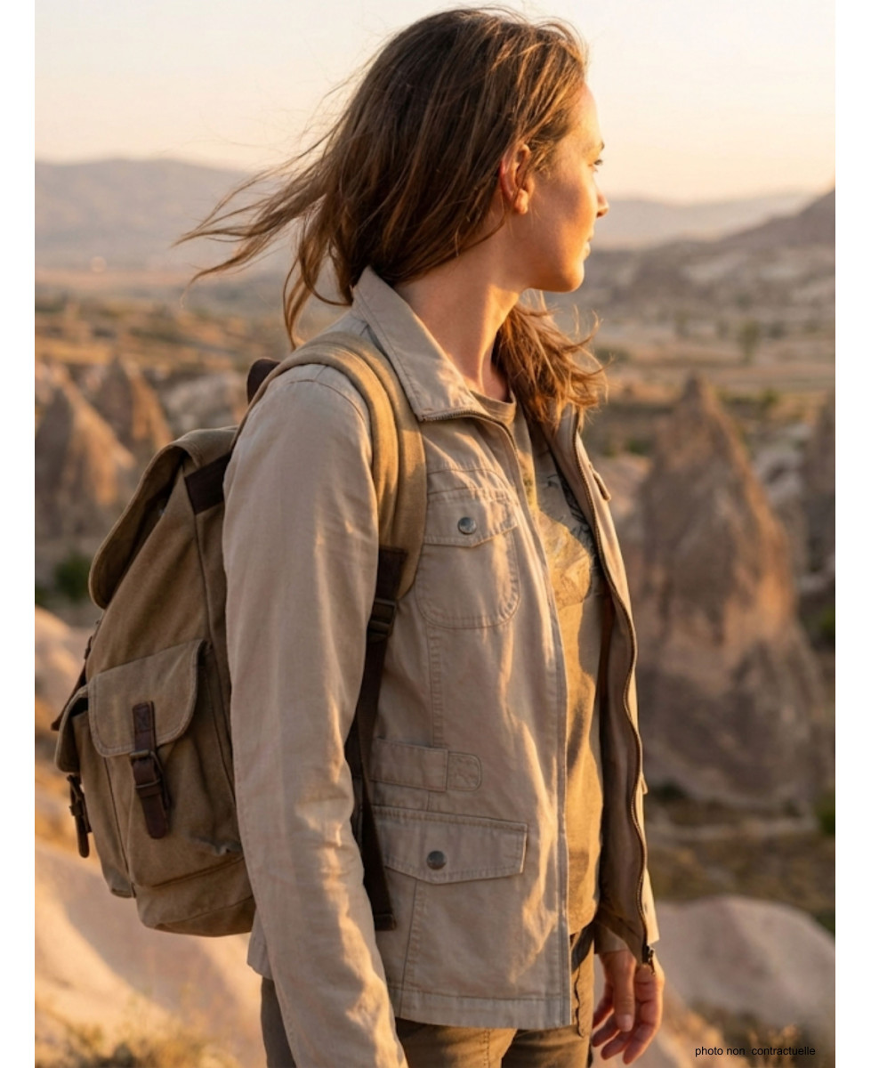 Veste Saharienne Femme Mayflower Manga2 Beige - 100% Coton