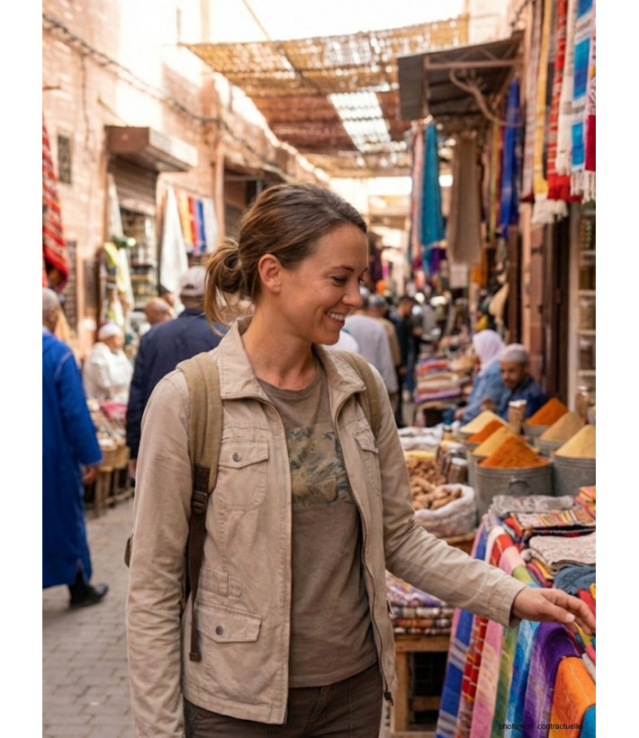 Veste Saharienne Femme Mayflower Manga2 Beige - 100% Coton