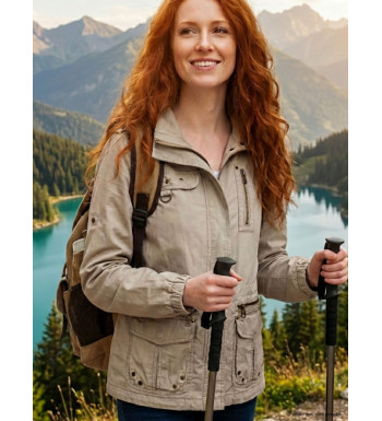 Veste Saharienne Femme Mayflower NancyB Beige - Coton & Zips