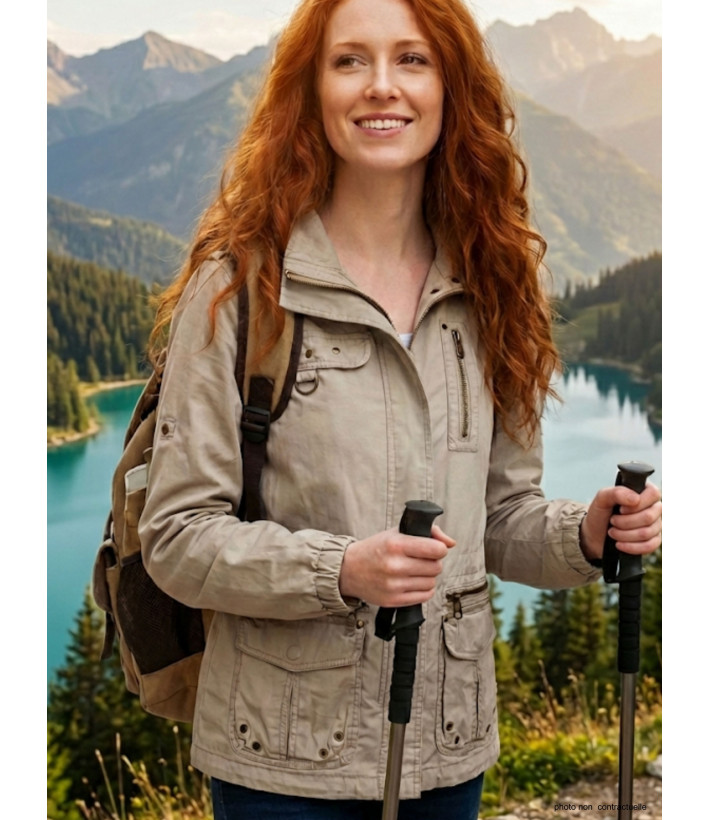 Veste Saharienne Femme Mayflower NancyB Beige - Coton & Zips