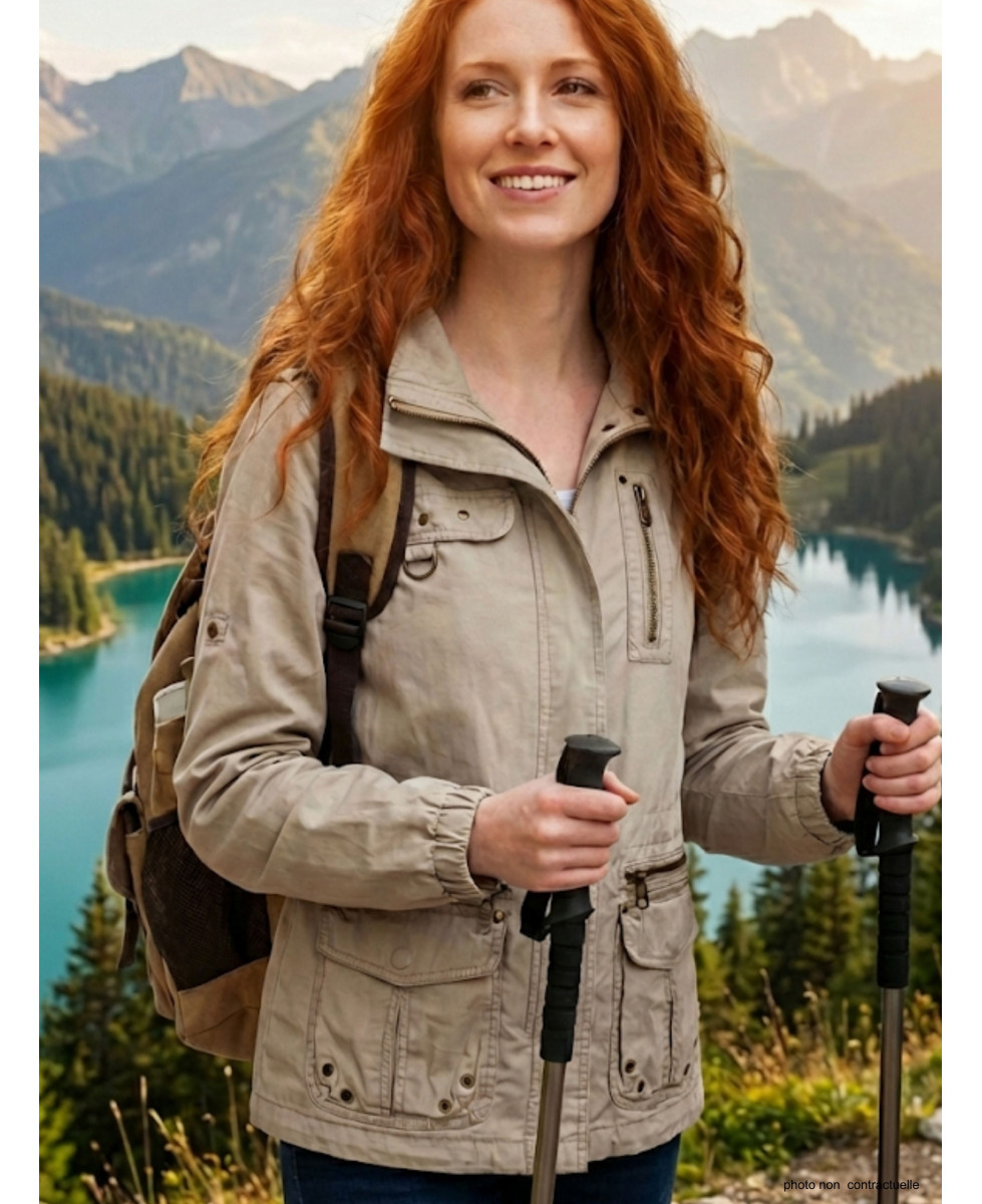 Veste Saharienne Femme Mayflower NancyB Beige - Coton & Zips