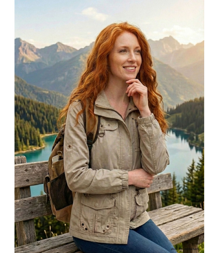 Veste Saharienne Femme Mayflower NancyB Beige - Coton & Zips