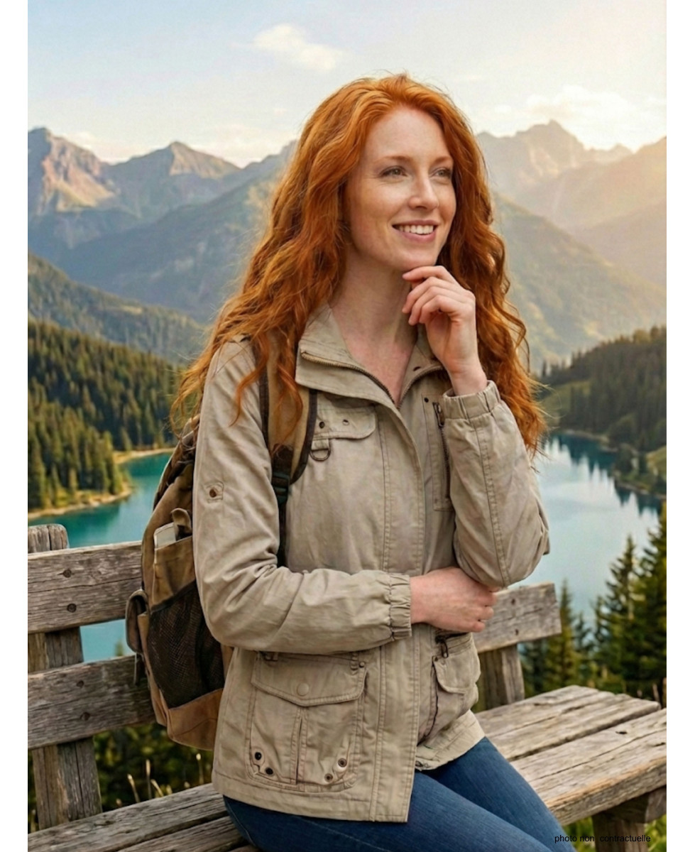 Veste Saharienne Femme Mayflower NancyB Beige - Coton & Zips