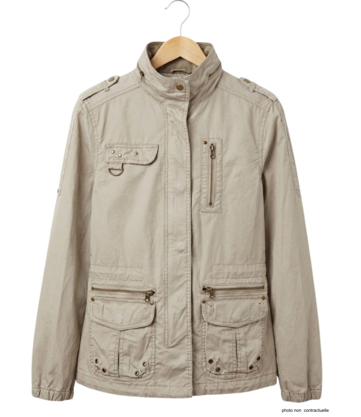 Veste Saharienne Femme Mayflower NancyB Beige - Coton & Zips