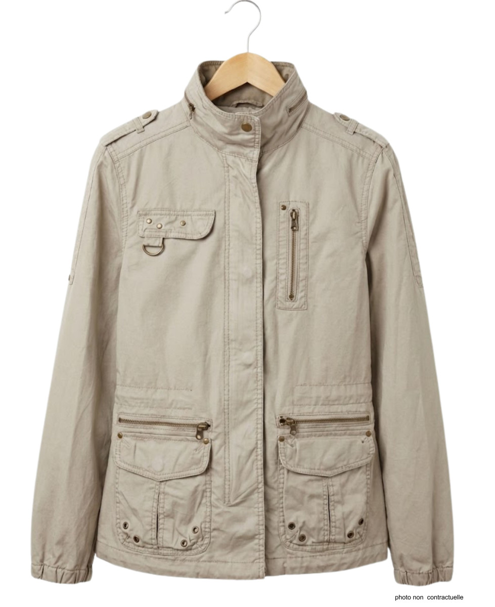 Veste Saharienne Femme Mayflower NancyB Beige - Coton & Zips